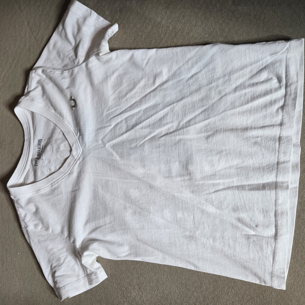 True Religion White V-Neck T-Shirt